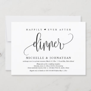 Invitation Mariage en fuite, dîner de bonheur éternel