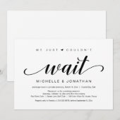 Invitation Mariage en fuite, élégant script noir (Devant / Derrière)