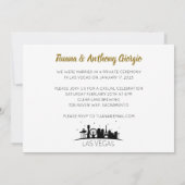 Invitation Mariage en fuite et réception à Las Vegas Black Go (Dos)