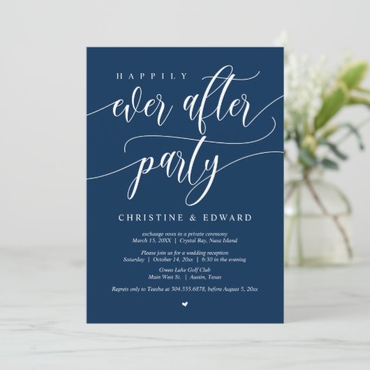 Invitation Mariage en fuite, fête de bonheur éternel (Debout devant)
