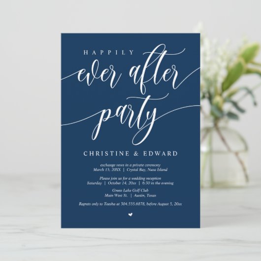 Invitation Mariage en fuite, fête de bonheur éternel (Debout devant)