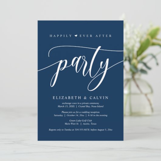 Invitation Mariage en fuite, fête de bonheur éternel (Debout devant)