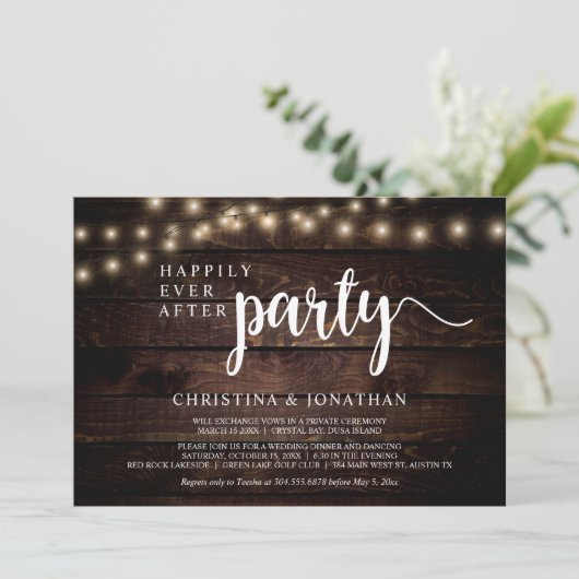 Invitation Mariage en fuite fête Happily Ever After, Guirland (Debout devant)