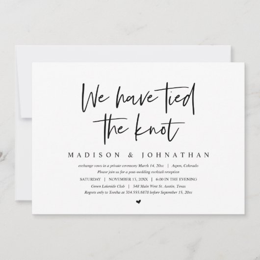 Invitation Mariage en fuite, Nous avons franchi le pas (Devant)