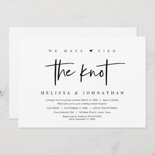 Invitation Mariage en fuite, Nous avons franchi le pas (Devant / Derrière)