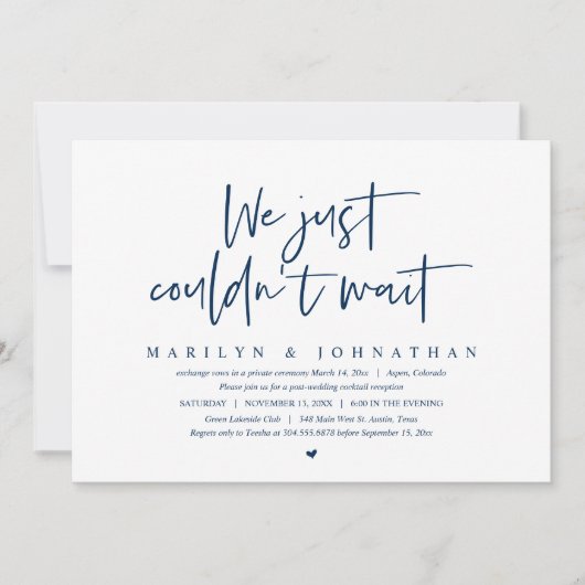 Invitation Mariage en fuite, Nous n'avons pas pu attendre (Devant)