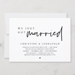 Invitation Mariage en fuite, nous venons de nous marier