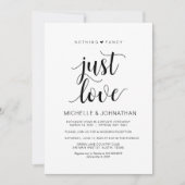 Invitation Mariage en fuite Réception Moderne Rustique, Noir (Devant)