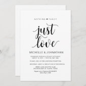 Invitation Mariage en fuite Réception Moderne Rustique, Noir (Devant / Derrière)