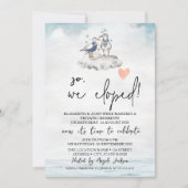 Invitation Mariage en fuite sur la plage aux mouettes à l'aqu (Devant)