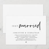 Invitation Mariage en fuite, tout juste mariés (Devant / Derrière)