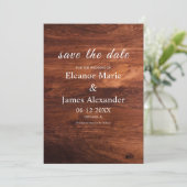 Invitation Mariage en Grain de Bois de Grange Rustique (Debout devant)
