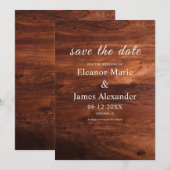 Invitation Mariage en Grain de Bois de Grange Rustique (Devant / Derrière)