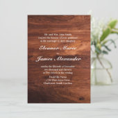 Invitation Mariage en Grain de Bois de Grange Rustique (Debout devant)