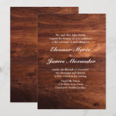 Invitation Mariage en Grain de Bois de Grange Rustique (Devant / Derrière)