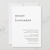 Invitation Mariage en gras moderne blanc (Devant)