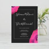 Invitation Mariage en gras noir rose chaud (Debout devant)
