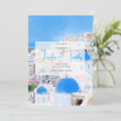 Invitation Mariage en Grèce île de Santorini Fia (Debout devant)