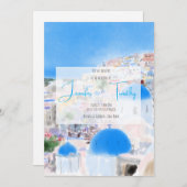 Invitation Mariage en Grèce île de Santorini Fia (Devant / Derrière)