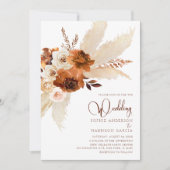 Invitation Mariage en herbe de Pampas de Bohème Brûlé (Devant)