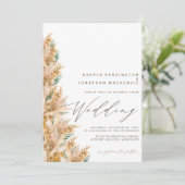 Invitation Mariage en herbe moderne Boho élégant Pampas (Debout devant)
