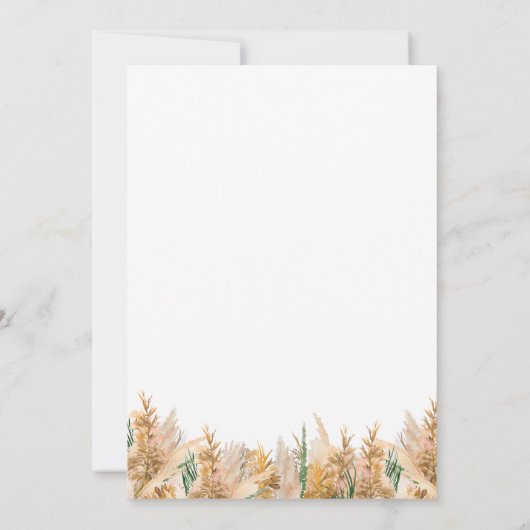 Invitation Mariage en herbe moderne Boho élégant Pampas (Dos)