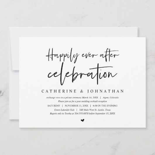 Invitation Mariage en Intime, Célébration de bonheur éternel (Devant)