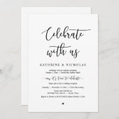 Invitation Mariage en Intime, Célébrez avec nous, Romantique (Devant / Derrière)