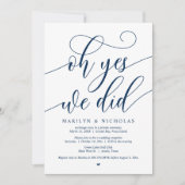 Invitation Mariage en Intime, Oh Oui, Nous L'Avons Fait (Devant)