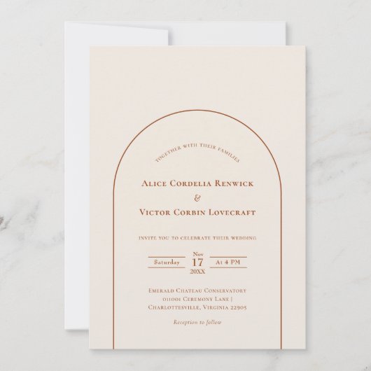 Invitation Mariage en ivoire Boho Arch (Devant)