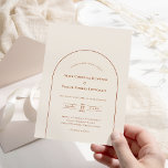 Invitation Mariage en ivoire Boho Arch<br><div class="desc">Cette conception de Faire-part de mariage d'ivoire Boho Arch Simple est dotée d'une palette d'ivoire neutre sophistiquée, associée à de magnifiques mélanges et assortis de terracotta rouille, vert sauge et prune. L'élégance sobre de la typographie simple et des arches douces crée une esthétique apaisante et polie avec un style minimaliste...</div>