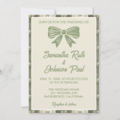 Invitation Mariage en Jean Rustique Vert Sauge (Devant)
