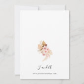 Invitation Mariage en laiton Bohême rose et beige Floral Pamp (Dos)