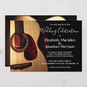 Invitation Mariage en lettres de main musicale moderne de