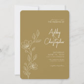 Invitation Mariage en ligne de la ligne de flottaison d'or mo (Devant)