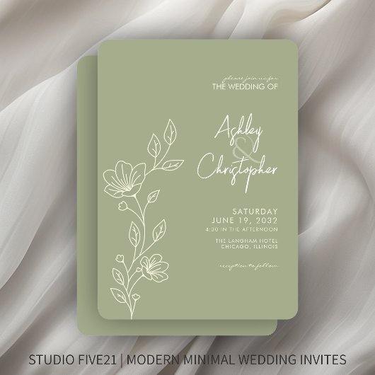 Invitation Mariage en ligne de sol souple moderne