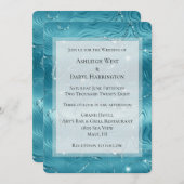 Invitation Mariage en marbre bleu turquoise Glitzy Aqua (Devant / Derrière)