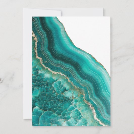 Invitation Mariage en marbre d'Agate en pierre Turquoise (Dos)