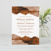 Invitation Mariage en marbre d'Agate en terre cuite orange br (Debout devant)