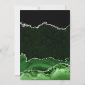 Invitation Mariage en marbre d'agate vert et paillettes d'arg (Dos)