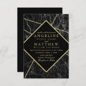 Invitation mariage en marbre de diamant simple et moderne (Devant / Derrière)