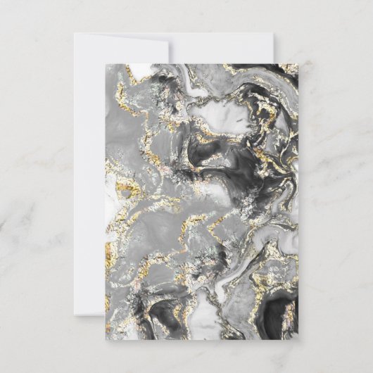 Invitation mariage en marbre d'or noir (Dos)