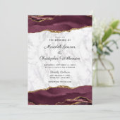 Invitation Mariage en marbre doré de Bourgogne (Debout devant)
