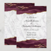Invitation Mariage en marbre doré de Bourgogne (Devant / Derrière)