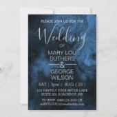 Invitation Mariage en marbre fumé bleu foncé (Devant)