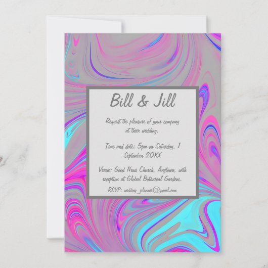 Invitation Mariage en marbre liquide (Devant)
