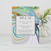 Invitation Mariage en marbre liquide clair (Debout devant)