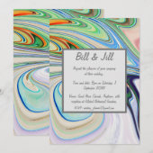 Invitation Mariage en marbre liquide clair (Devant / Derrière)