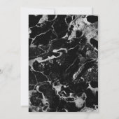 Invitation Mariage en marbre noir et argent Faux (Dos)