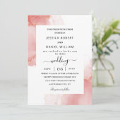 Invitation Mariage en marbre rose brillant (Debout devant)